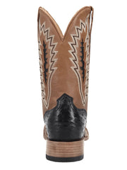 Dan Post GL101 Mens Gold Label BRANNAN Ostrich Leather Square Toe Boot Black back view. If you need any assistance with this item or the purchase of this item please call us at five six one seven four eight eight eight zero one Monday through Saturday 10:00a.m EST to 8:00 p.m EST
