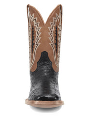 Dan Post GL101 Mens Gold Label BRANNAN Ostrich Leather Square Toe Boot Black full front view. If you need any assistance with this item or the purchase of this item please call us at five six one seven four eight eight eight zero one Monday through Saturday 10:00a.m EST to 8:00 p.m EST
