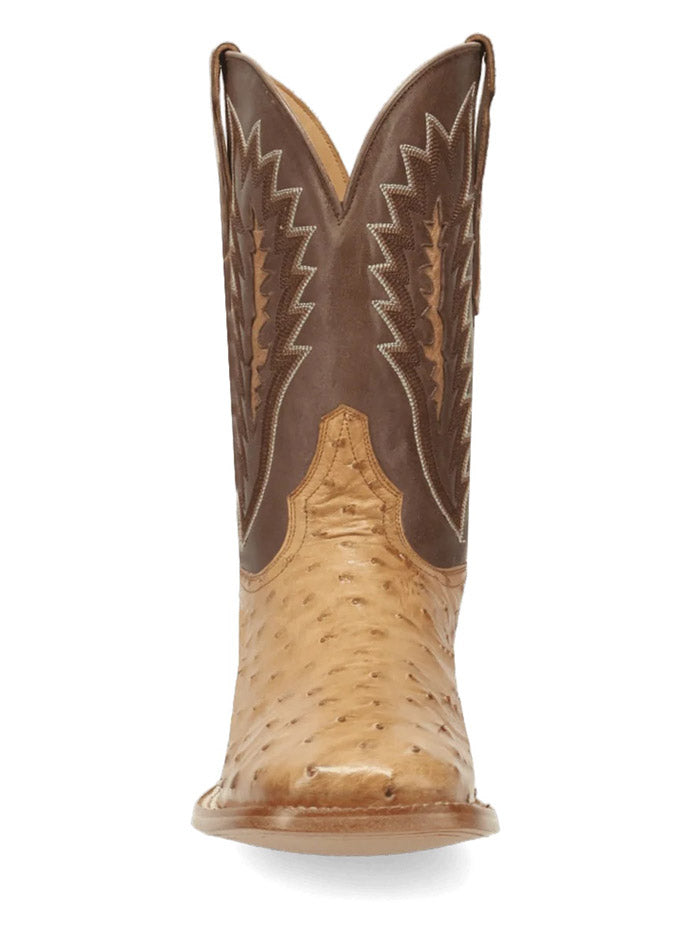 Dan Post GL103 Mens Gold Label BRANNAN Ostrich Leather Square Toe Boot Tan front and side view. If you need any assistance with this item or the purchase of this item please call us at five six one seven four eight eight eight zero one Monday through Saturday 10:00a.m EST to 8:00 p.m EST
