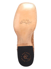 Dan Post GL103 Mens Gold Label BRANNAN Ostrich Leather Square Toe Boot Tan sole view. If you need any assistance with this item or the purchase of this item please call us at five six one seven four eight eight eight zero one Monday through Saturday 10:00a.m EST to 8:00 p.m EST
