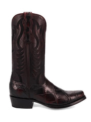 Dan Post GL107 Mens Gold Label DELANO Alligator Boot Black Cherry side view. If you need any assistance with this item or the purchase of this item please call us at five six one seven four eight eight eight zero one Monday through Saturday 10:00a.m EST to 8:00 p.m EST
