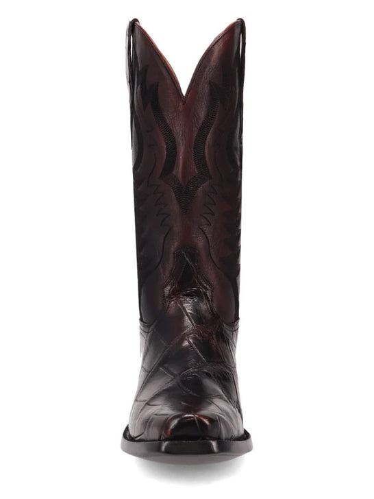 Dan Post GL107 Mens Gold Label DELANO Alligator Boot Black Cherry front view. If you need any assistance with this item or the purchase of this item please call us at five six one seven four eight eight eight zero one Monday through Saturday 10:00a.m EST to 8:00 p.m EST
