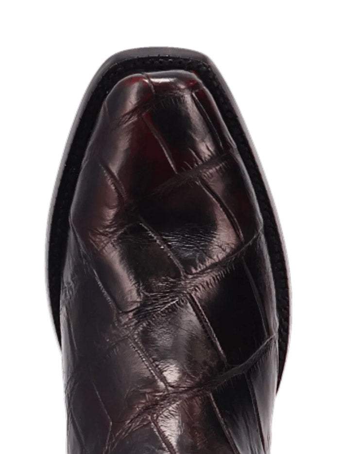 Dan Post GL107 Mens Gold Label DELANO Alligator Boot Black Cherry front and side view. If you need any assistance with this item or the purchase of this item please call us at five six one seven four eight eight eight zero one Monday through Saturday 10:00a.m EST to 8:00 p.m EST
