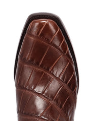 Dan Post GL108 Mens Gold Label DELANO Alligator Boot Brass Brown toe view from above. If you need any assistance with this item or the purchase of this item please call us at five six one seven four eight eight eight zero one Monday through Saturday 10:00a.m EST to 8:00 p.m EST
