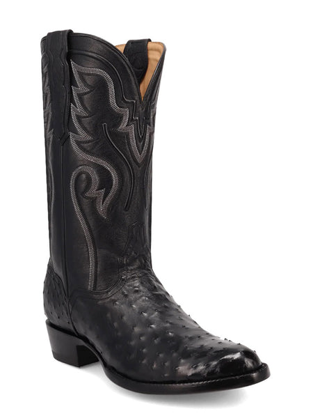Dan Post GL111 Mens STANFORD Full Quill Ostrich Western Boots Black front and side view. If you need any assistance with this item or the purchase of this item please call us at five six one seven four eight eight eight zero one Monday through Saturday 10:00a.m EST to 8:00 p.m EST
