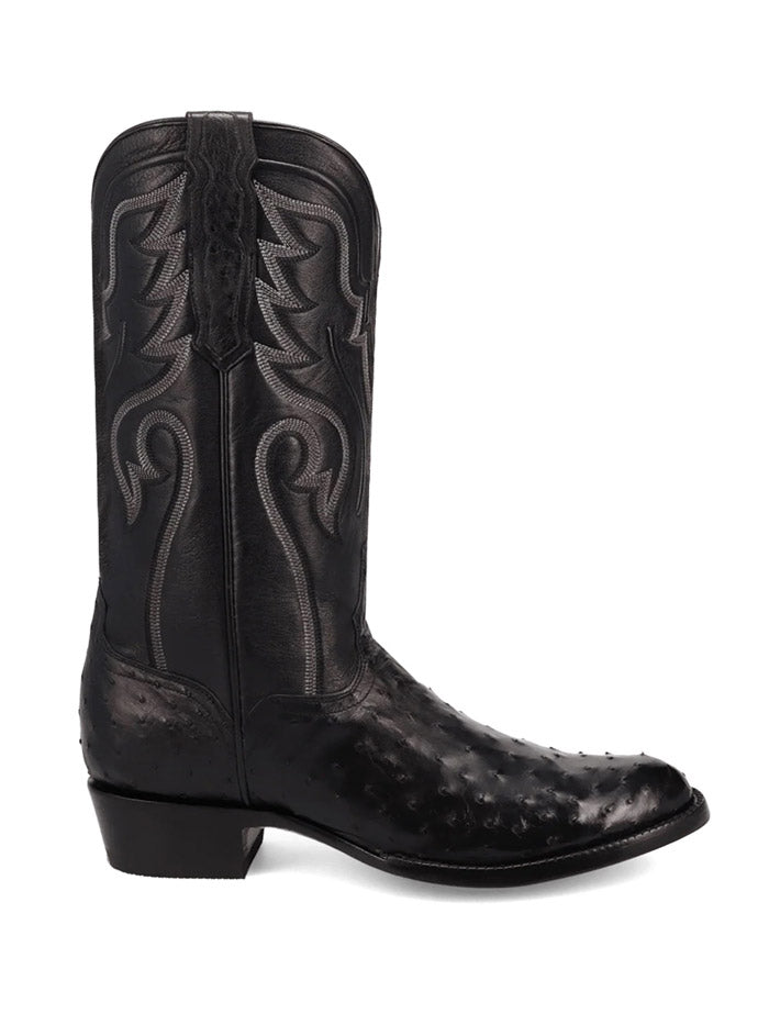 Dan Post GL111 Mens STANFORD Full Quill Ostrich Western Boots Black front and side view. If you need any assistance with this item or the purchase of this item please call us at five six one seven four eight eight eight zero one Monday through Saturday 10:00a.m EST to 8:00 p.m EST
