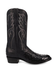 Dan Post GL111 Mens STANFORD Full Quill Ostrich Western Boots Black side view. If you need any assistance with this item or the purchase of this item please call us at five six one seven four eight eight eight zero one Monday through Saturday 10:00a.m EST to 8:00 p.m EST
