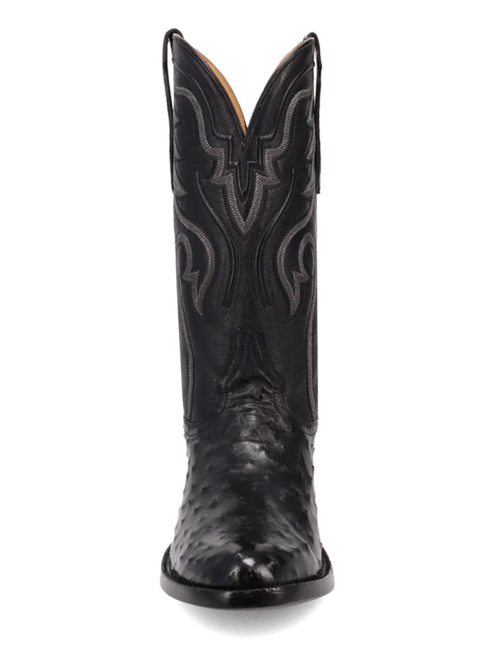 Dan Post GL111 Mens STANFORD Full Quill Ostrich Western Boots Black front and side view. If you need any assistance with this item or the purchase of this item please call us at five six one seven four eight eight eight zero one Monday through Saturday 10:00a.m EST to 8:00 p.m EST

