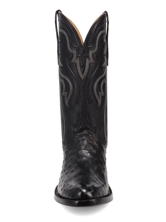 Dan Post GL111 Mens STANFORD Full Quill Ostrich Western Boots Black front view. If you need any assistance with this item or the purchase of this item please call us at five six one seven four eight eight eight zero one Monday through Saturday 10:00a.m EST to 8:00 p.m EST
