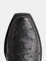 Lucchese GY1007.73-1001 Mens RANDALL Full Quill Ostrich Western Boots Black And Cognac toe view. If you need any assistance with this item or the purchase of this item please call us at five six one seven four eight eight eight zero one Monday through Saturday 10:00a.m EST to 8:00 p.m EST