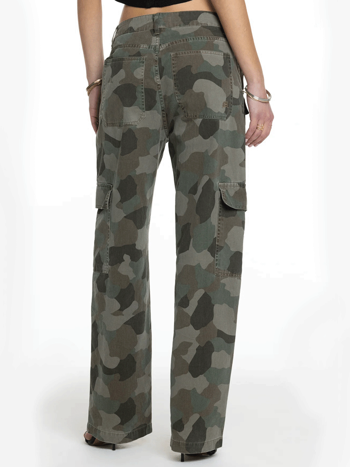Miss Me H2371GWV Womens Chase Baggy Wide Cargos Camo front view. If you need any assistance with this item or the purchase of this item please call us at five six one seven four eight eight eight zero one Monday through Saturday 10:00a.m EST to 8:00 p.m EST