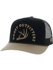 Hooey 6043T-BKTN SHED 5 Panel Trucker Snapback Hat Black Tan front view. If you need any assistance with this item or the purchase of this item please call us at five six one seven four eight eight eight zero one Monday through Saturday 10:00a.m EST to 8:00 p.m EST