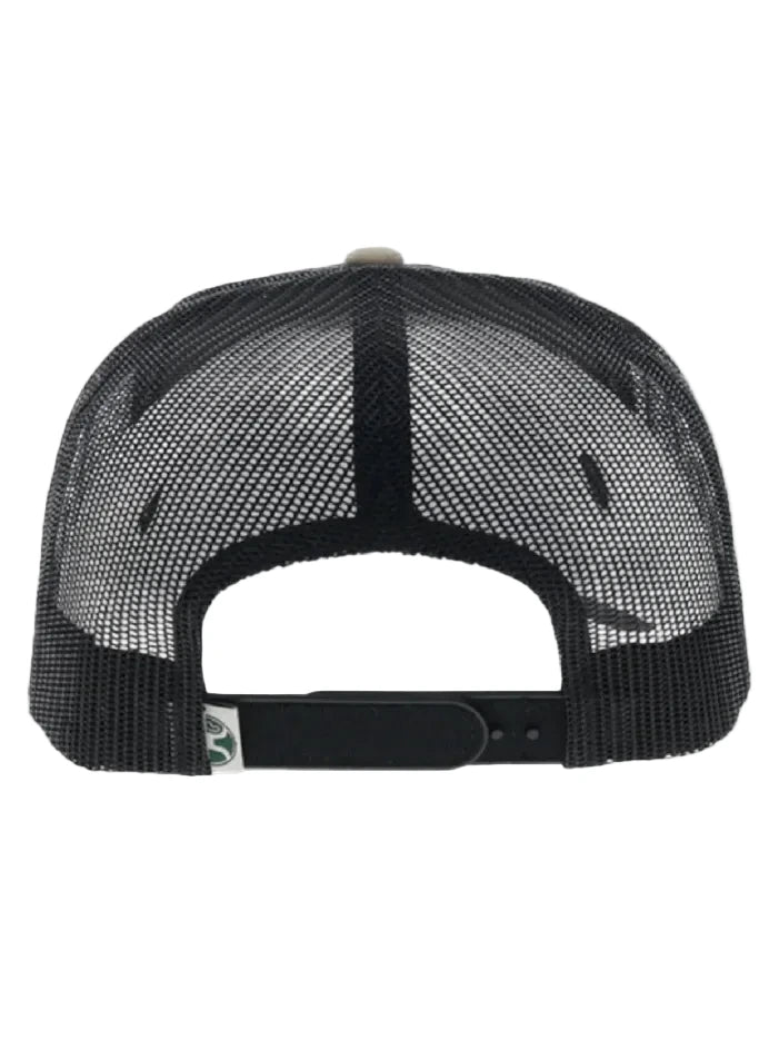 Hooey 6043T-BKTN SHED 5 Panel Trucker Snapback Hat Black Tan front view. If you need any assistance with this item or the purchase of this item please call us at five six one seven four eight eight eight zero one Monday through Saturday 10:00a.m EST to 8:00 p.m EST