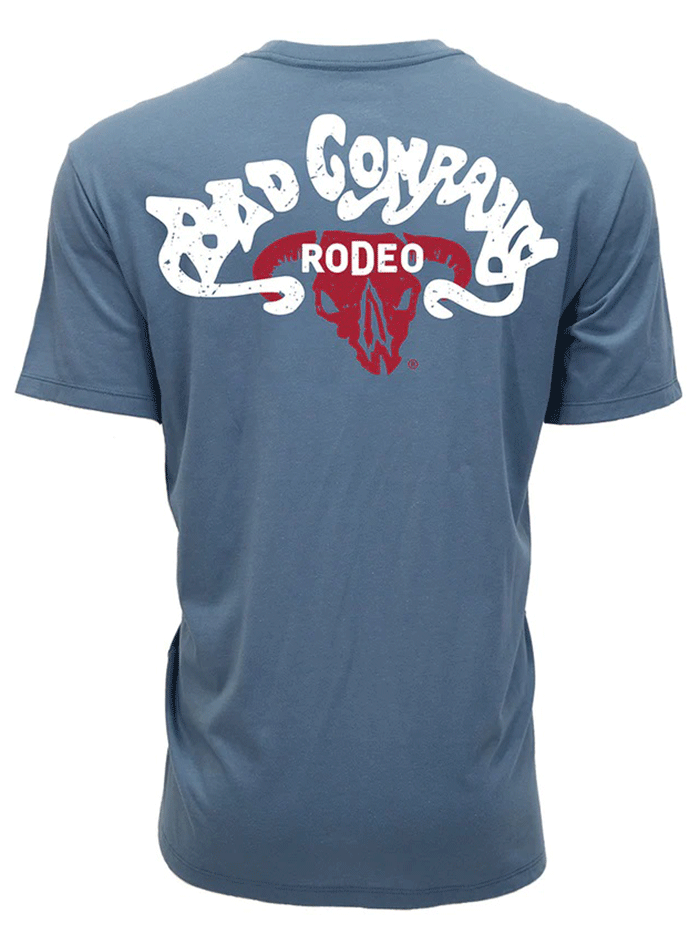 Hooey HT1832DE Mens Bad Company T-Shirt Denim back view. If you need any assistance with this item or the purchase of this item please call us at five six one seven four eight eight eight zero one Monday through Saturday 10:00a.m EST to 8:00 p.m EST