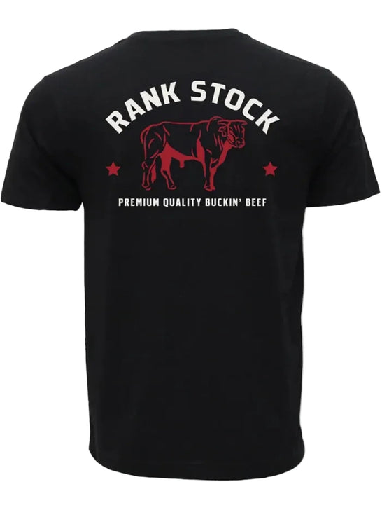 Hooey HT2619BK Mens Charbray T-Shirt Black back view. If you need any assistance with this item or the purchase of this item please call us at five six one seven four eight eight eight zero one Monday through Saturday 10:00a.m EST to 8:00 p.m EST