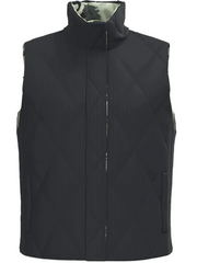 Hooey HV2603DKCH Womens CASSIDY Reversible Puffer Vest Dark Charcoal Horse Print front view charcoal side. If you need any assistance with this item or the purchase of this item please call us at five six one seven four eight eight eight zero one Monday through Saturday 10:00a.m EST to 8:00 p.m EST