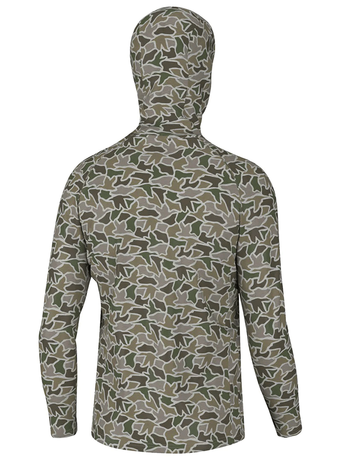 Local Boy Outfitters L1400084-DCC Mens Heather Blend Hoddie Duck Camo front view. If you need any assistance with this item or the purchase of this item please call us at five six one seven four eight eight eight zero one Monday through Saturday 10:00a.m EST to 8:00 p.m EST