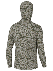 Local Boy Outfitters L1400084-DCC Mens Heather Blend Hoddie Duck Camo back view. If you need any assistance with this item or the purchase of this item please call us at five six one seven four eight eight eight zero one Monday through Saturday 10:00a.m EST to 8:00 p.m EST