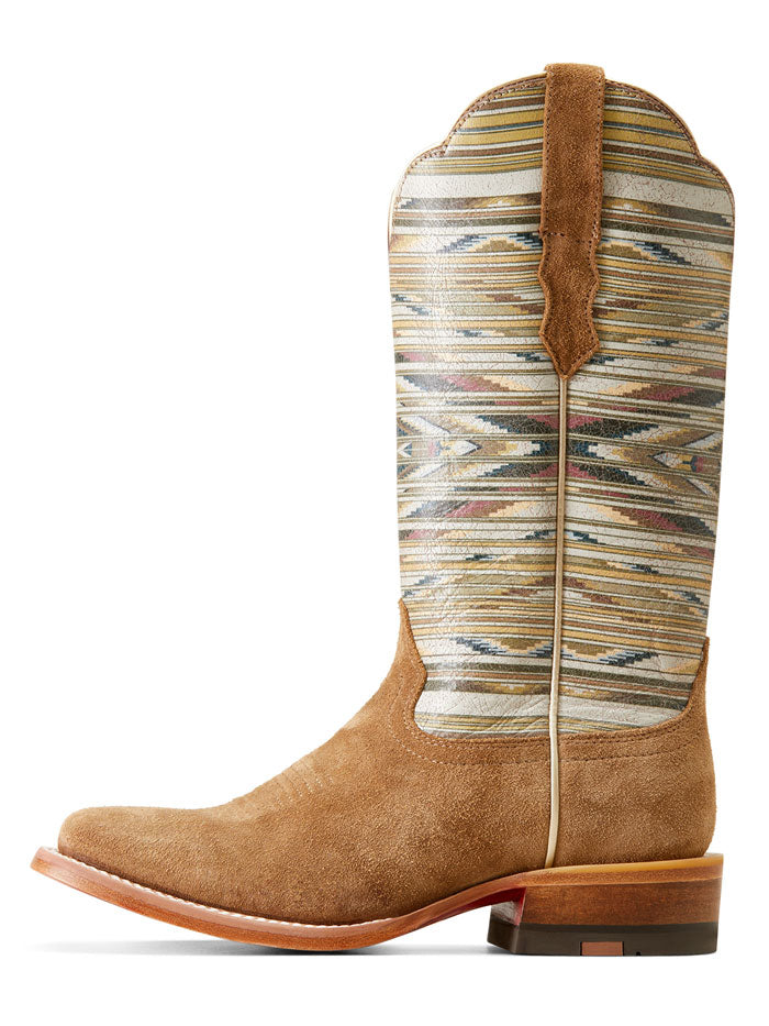 Ariat 10047051 Womens Frontier Chimayo Western Boot Dijon Roughout front and side view. If you need any assistance with this item or the purchase of this item please call us at five six one seven four eight eight eight zero one Monday through Saturday 10:00a.m EST to 8:00 p.m EST