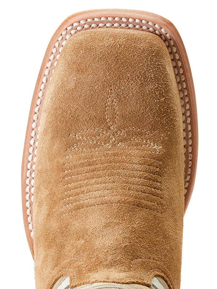 Ariat 10047051 Womens Frontier Chimayo Western Boot Dijon Roughout front and side view. If you need any assistance with this item or the purchase of this item please call us at five six one seven four eight eight eight zero one Monday through Saturday 10:00a.m EST to 8:00 p.m EST