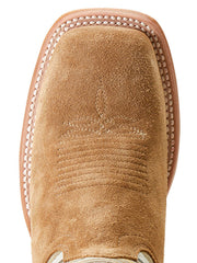Ariat 10047051 Womens Frontier Chimayo Western Boot Dijon Roughout toe view from above. If you need any assistance with this item or the purchase of this item please call us at five six one seven four eight eight eight zero one Monday through Saturday 10:00a.m EST to 8:00 p.m EST