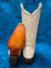 Corral Z5123 Ladies Embroidery & Crystals Western Boot Bone sole and back view pair. If you need any assistance with this item or the purchase of this item please call us at five six one seven four eight eight eight zero one Monday through Saturday 10:00a.m EST to 8:00 p.m EST