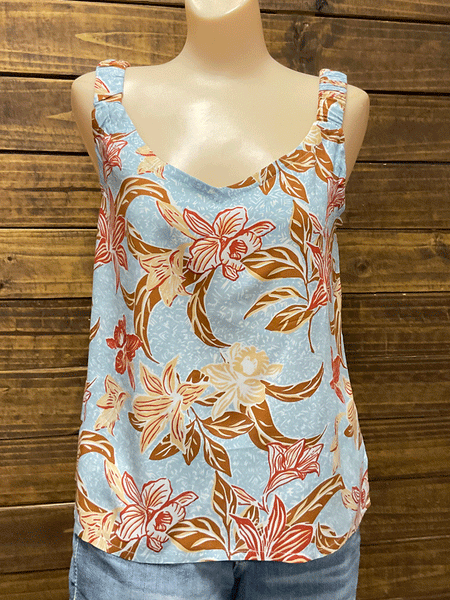 Santiki 6296-1360 Womens Sicily Top Blue Lilly front view. If you need any assistance with this item or the purchase of this item please call us at five six one seven four eight eight eight zero one Monday through Saturday 10:00a.m EST to 8:00 p.m EST