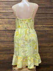 Travida 6281-1278 Womens Simone Dress Yellow Orchids back view. If you need any assistance with this item or the purchase of this item please call us at five six one seven four eight eight eight zero one Monday through Saturday 10:00a.m EST to 8:00 p.m EST
