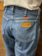 Wrangler FRCV47T Mens Flame 47 Regular Jean Denim close up. If you need any assistance with this item or the purchase of this item please call us at five six one seven four eight eight eight zero one Monday through Saturday 10:00a.m EST to 8:00 p.m EST