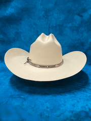 Larry Mahan MS2442BRNX44 10X Brindle 4.5 INCH BRIM Straw Hat Natural back view. If you need any assistance with this item or the purchase of this item please call us at five six one seven four eight eight eight zero one Monday through Saturday 10:00a.m EST to 8:00 p.m EST