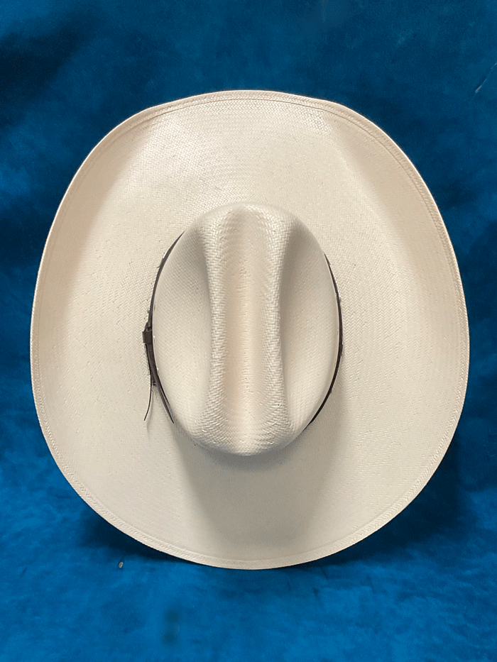 Larry Mahan MS2442BRNX44 10X Brindle 4.5 INCH BRIM Straw Hat Natural front and side view. If you need any assistance with this item or the purchase of this item please call us at five six one seven four eight eight eight zero one Monday through Saturday 10:00a.m EST to 8:00 p.m EST