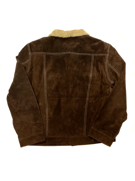 Scully 113-86 Mens Sherpa Lined Boar Suede Western Jacket Chocolate back view. If you need any assistance with this item or the purchase of this item please call us at five six one seven four eight eight eight zero one Monday through Saturday 10:00a.m EST to 8:00 p.m EST