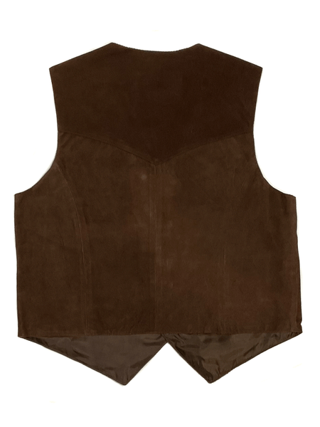 Scully 507-262 Mens Western Lambskin Suede Snap Front Vest Brown back view. If you need any assistance with this item or the purchase of this item please call us at five six one seven four eight eight eight zero one Monday through Saturday 10:00a.m EST to 8:00 p.m EST