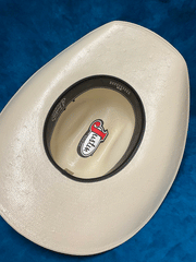 Justin JS1330BELT4404 20X BELTON TOYO Straw Western Hat Ivory inside view. If you need any assistance with this item or the purchase of this item please call us at five six one seven four eight eight eight zero one Monday through Saturday 10:00a.m EST to 8:00 p.m EST
