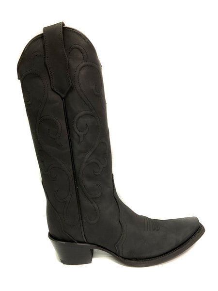 Circle G L6012 Ladies Embroidery Boot Black side view. If you need any assistance with this item or the purchase of this item please call us at five six one seven four eight eight eight zero one Monday through Saturday 10:00a.m EST to 8:00 p.m EST