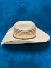 Justin JS3B30BEND BENDER Straw Cowboy Hat Ivory side view. If you need any assistance with this item or the purchase of this item please call us at five six one seven four eight eight eight zero one Monday through Saturday 10:00a.m EST to 8:00 p.m EST