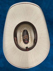 Justin JS3B30BEND BENDER Straw Cowboy Hat Ivory inside view. If you need any assistance with this item or the purchase of this item please call us at five six one seven four eight eight eight zero one Monday through Saturday 10:00a.m EST to 8:00 p.m EST