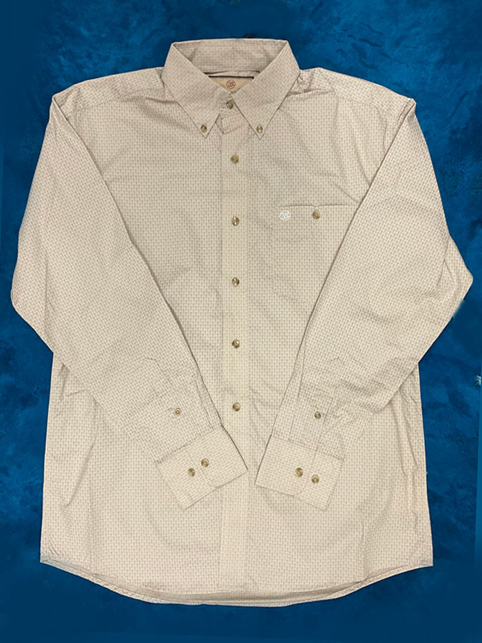 Wrangler 112330360 Long Sleeve Relaxed Fit Western Shirt Tan front view. If you need any assistance with this item or the purchase of this item please call us at five six one seven four eight eight eight zero one Monday through Saturday 10:00a.m EST to 8:00 p.m EST