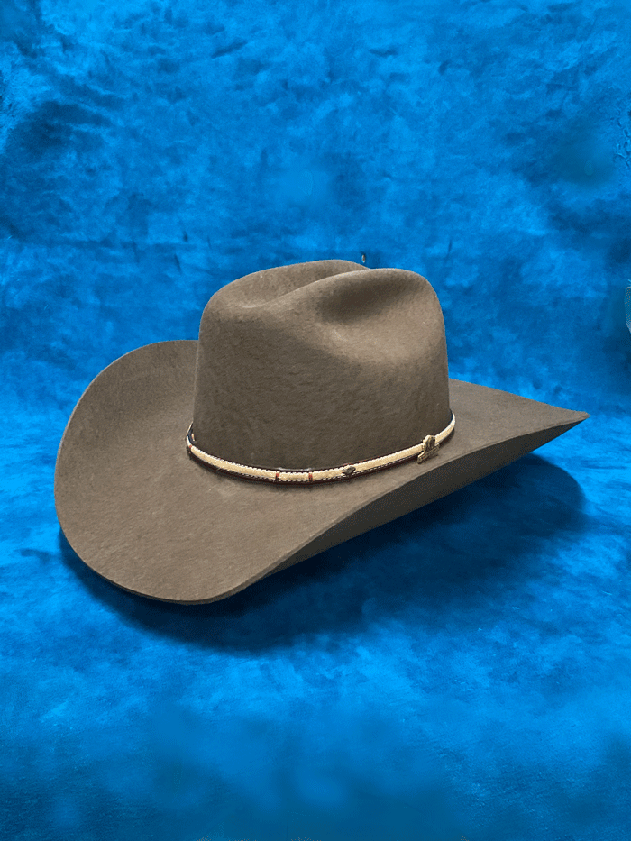 Stetson SBPWRV-754023 POWDER RIVER 4X Buffalo Felt Hat Mink front and side view. If you need any assistance with this item or the purchase of this item please call us at five six one seven four eight eight eight zero one Monday through Saturday 10:00a.m EST to 8:00 p.m EST