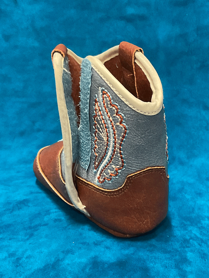 Ariat A442002308 Infants LIL STOMPERS Boot Brown pair front and side view. If you need any assistance with this item or the purchase of this item please call us at five six one seven four eight eight eight zero one Monday through Saturday 10:00a.m EST to 8:00 p.m EST