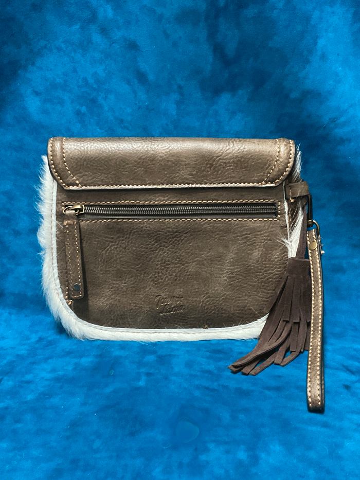 Tony Lama 2192810 Womens Brindle Hair On Wristlet Bag Brown front view. If you need any assistance with this item or the purchase of this item please call us at five six one seven four eight eight eight zero one Monday through Saturday 10:00a.m EST to 8:00 p.m EST