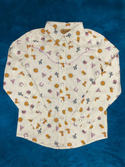 Wrangler 112335322 Kids Long Sleeve Western Snap Shirt White front view. If you need any assistance with this item or the purchase of this item please call us at five six one seven four eight eight eight zero one Monday through Saturday 10:00a.m EST to 8:00 p.m EST