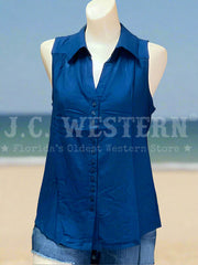 Santiki 4666-1581 Womens Lindy Sleeveless Top Navy front view. If you need any assistance with this item or the purchase of this item please call us at five six one seven four eight eight eight zero one Monday through Saturday 10:00a.m EST to 8:00 p.m EST