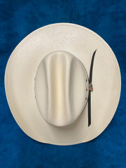 Justin JS0256BUCK Kids Buckaroo Western Canvas Hat Ivory view from above. If you need any assistance with this item or the purchase of this item please call us at five six one seven four eight eight eight zero one Monday through Saturday 10:00a.m EST to 8:00 p.m EST