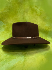 Stetson SFPAWN-403222 PAWNEE 5X Felt Hat Chocolate left side view. If you need any assistance with this item or the purchase of this item please call us at five six one seven four eight eight eight zero one Monday through Saturday 10:00a.m EST to 8:00 p.m EST