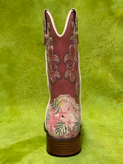 Roper 09-018-1901-2929 Kids Glitter Floral Boot Pink back view. If you need any assistance with this item or the purchase of this item please call us at five six one seven four eight eight eight zero one Monday through Saturday 10:00a.m EST to 8:00 p.m EST