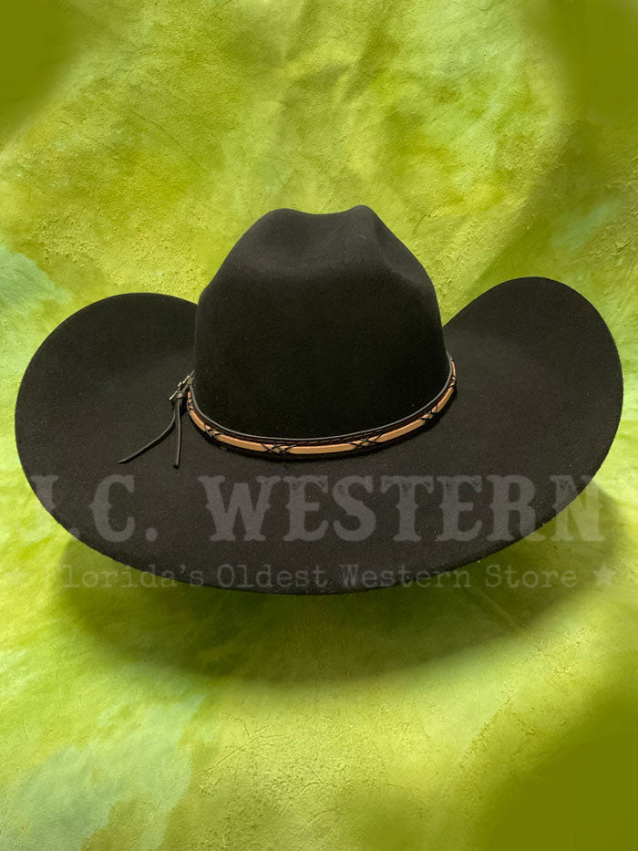 Resistol BWAMSK-304107AL Kids Jason Aldean Collection Amarillo Sky Felt Hat Black front view. If you need any assistance with this item or the purchase of this item please call us at five six one seven four eight eight eight zero one Monday through Saturday 10:00a.m EST to 8:00 p.m EST