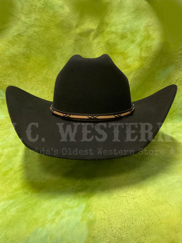 Resistol BWAMSK-304107AL Kids Jason Aldean Collection Amarillo Sky Felt Hat Black front view. If you need any assistance with this item or the purchase of this item please call us at five six one seven four eight eight eight zero one Monday through Saturday 10:00a.m EST to 8:00 p.m EST