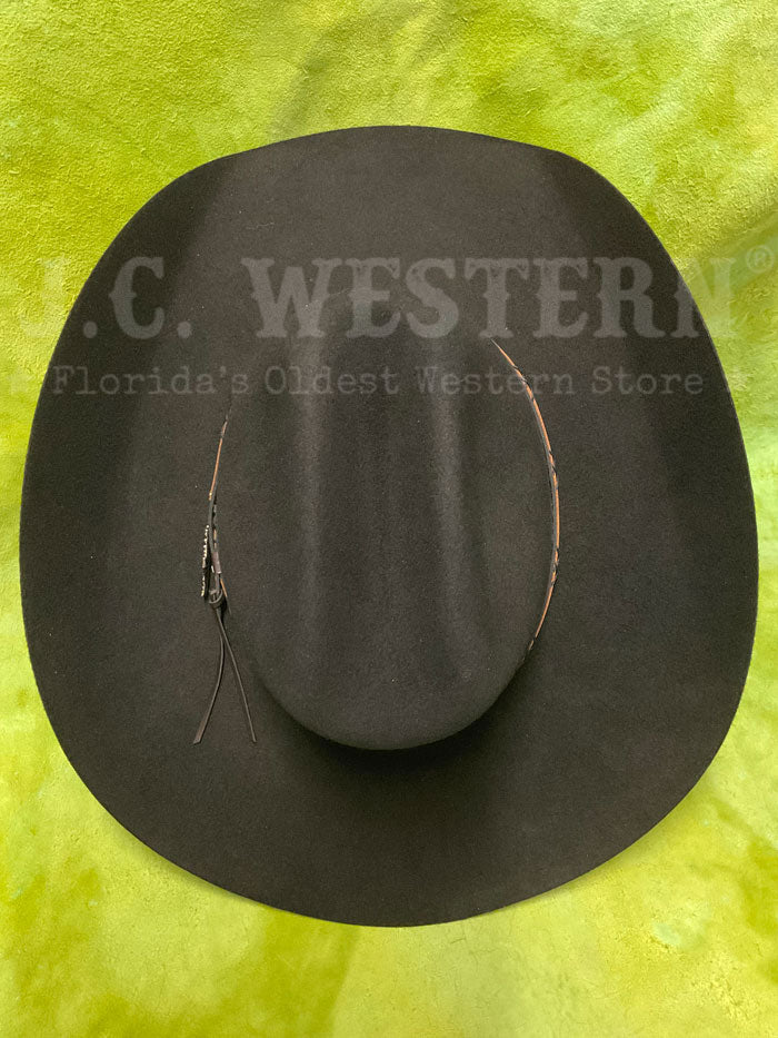 Resistol BWAMSK-304107AL Kids Jason Aldean Collection Amarillo Sky Felt Hat Black front view. If you need any assistance with this item or the purchase of this item please call us at five six one seven four eight eight eight zero one Monday through Saturday 10:00a.m EST to 8:00 p.m EST