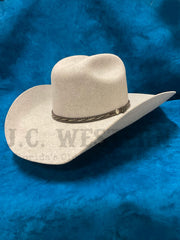 Justin JF0630CROW4401 Bent Rail Crowell 6X Fur Felt Hat Natural side / front view. If you need any assistance with this item or the purchase of this item please call us at five six one seven four eight eight eight zero one Monday through Saturday 10:00a.m EST to 8:00 p.m EST